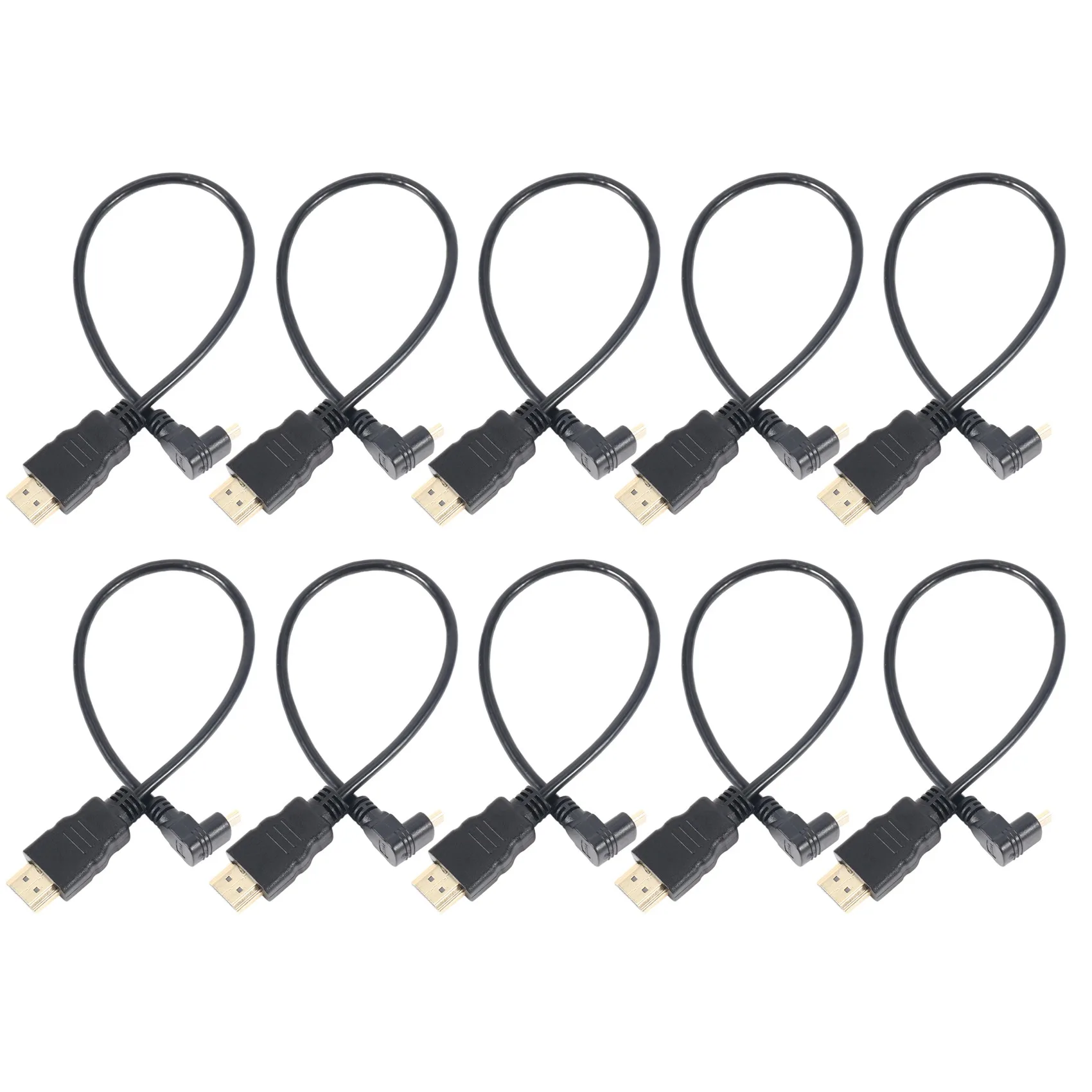 

10X 30cm Micro-HDMI Right Angle Male to HDMI Male (90 Degrees) - Supports 4K (Type B)