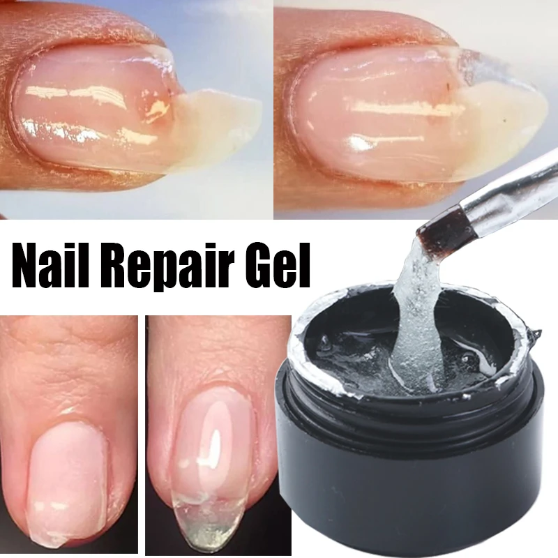 Fiber Cracked Nail Repair Gel Extended Lasting Harmless for Broken Nails UV Gel Fiberglass Extension Gel Manicure Accessory 5ml