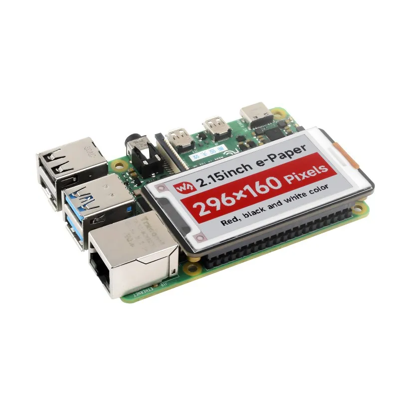 Waveshare 2,15-дюймовый дисплей для электронной бумаги (B), дисплей E-Ink, 296x160, красныйчерныйбелый, интерфейс SPI (art.: 3920ca2e738db) - 3920ca2e738db