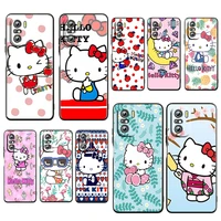 anime girls hello kitty for xiaomi redmi k50 k40 gaming k30 k20 pro 5g 10x 9t 9c 9a tpu soft black phone case fundas coque cover