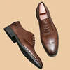 New Black Derby Shoes for Men Round Toe Lace-up Spring Autumn Brown Business Men's Formal Shoes Size 38-44 3