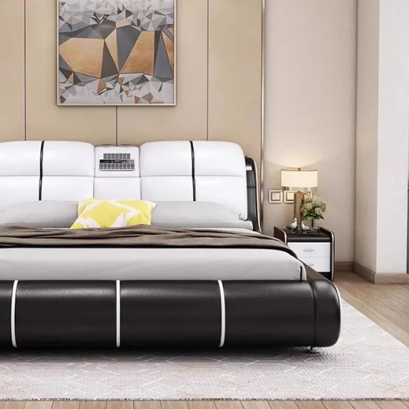 Необычная деревянная двуспальная кровать для взрослых выдвижной ящик двойная