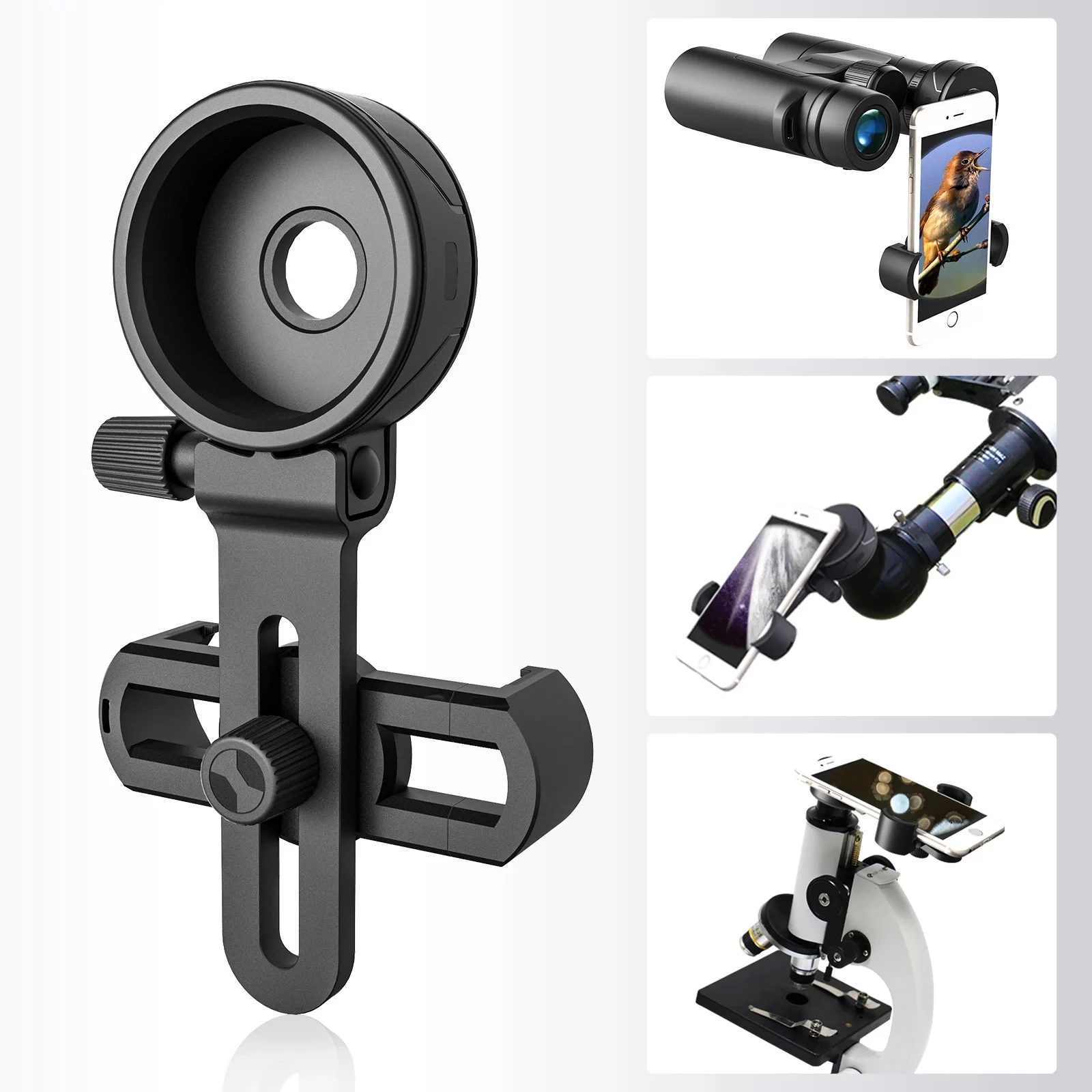 

Universal Cell Phone Holder Adapter Clip Mount-Compatible Binocular Monocular Scope Microscope Adaptateur Smartphone Telescope