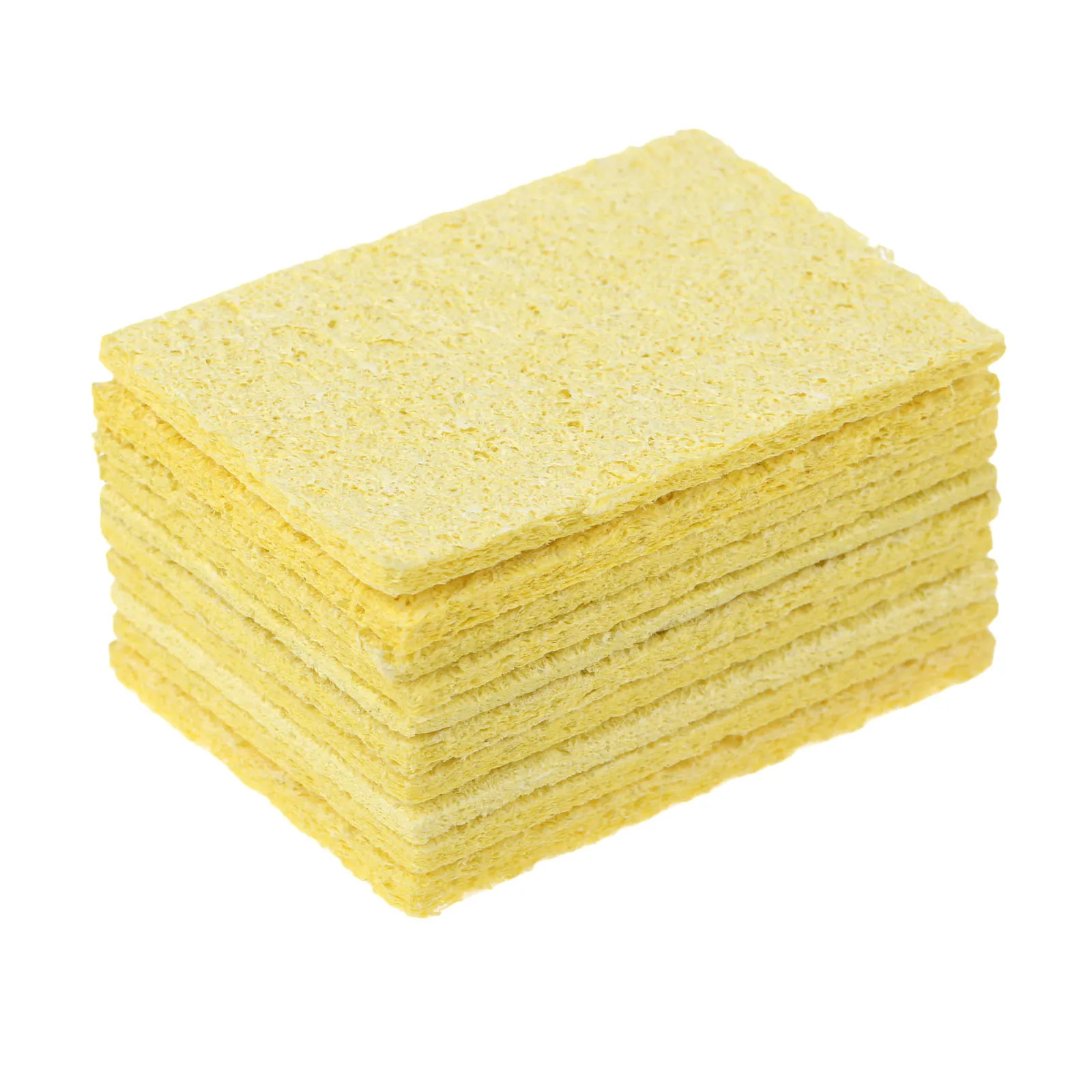 

DRELD 10pcs 50*35*3mm Electric Welding Soldering Iron Cleaning Sponge Pads Yellow High Temperature Enduring Condense Clean Tools