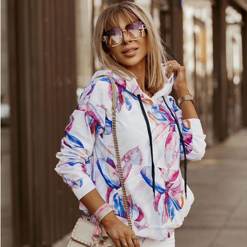 

Fall Winter New Floral Sweatshirts Women Casual Long Sleeve Y2k Clothes Ropa Mujer Long Sleeve Pullovers Cotton Tops Sudaderas