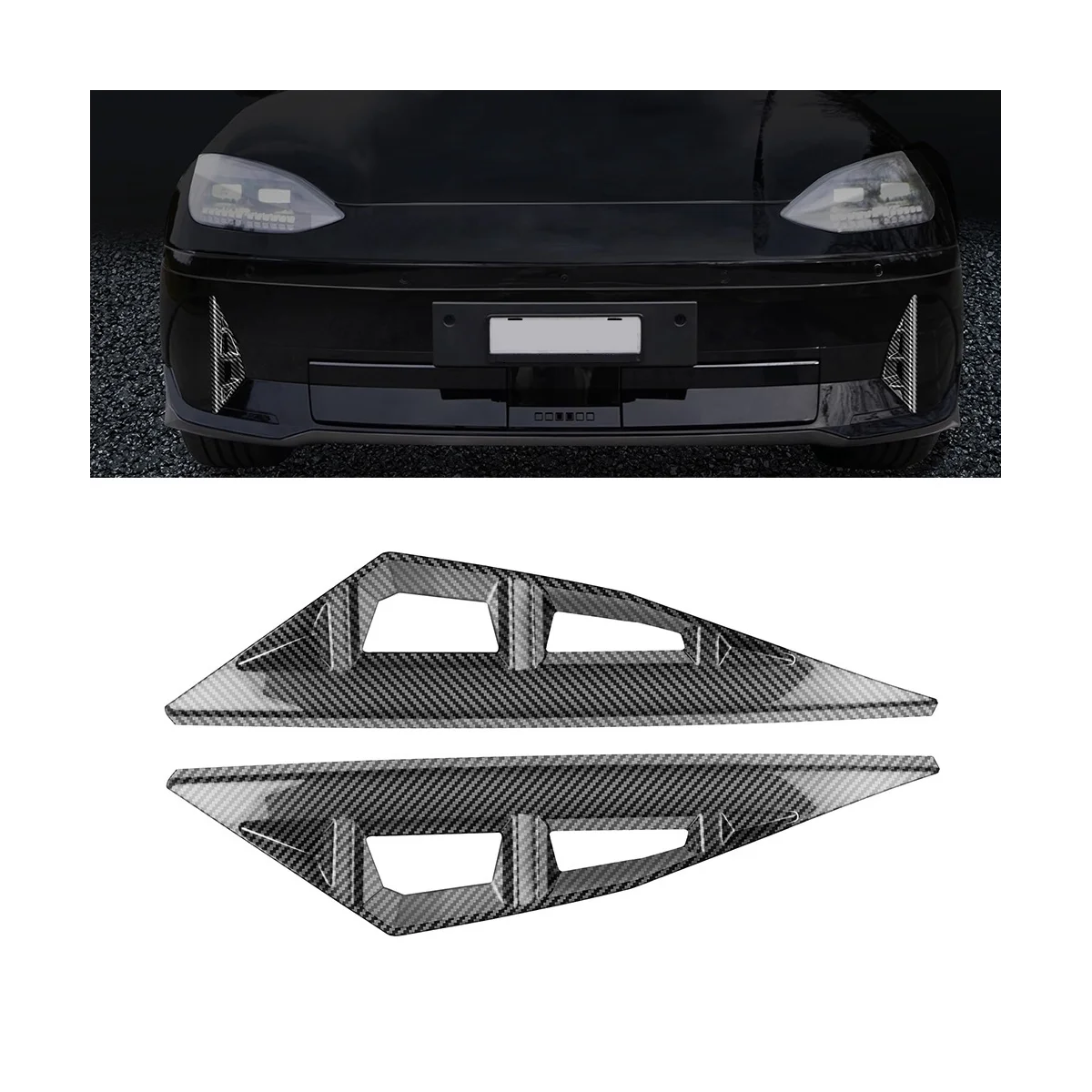 Стильная передняя противотуманная фонарь из углеродного волокна полоса для