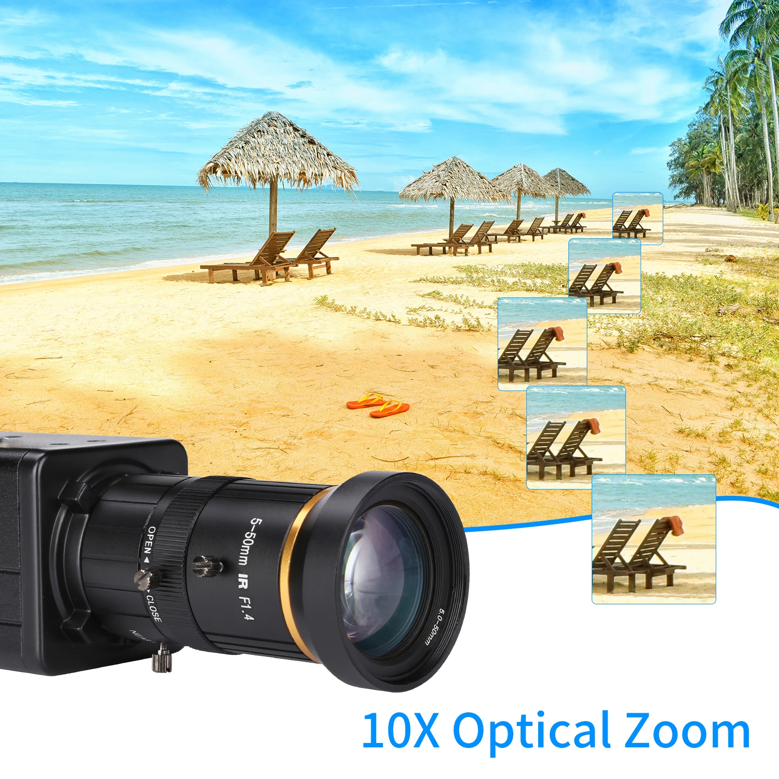 Камера 4K HD камера для компьютера USB веб-камера с 10-кратным оптическим зумом