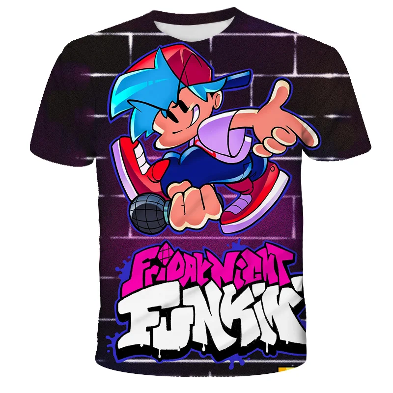 

2022New Friday Night Funkin T-shirt Kids Cartoon Singer Game Fun Boys and Girls T-shirt Kids Clothes4-14years Tops Anime Clothes