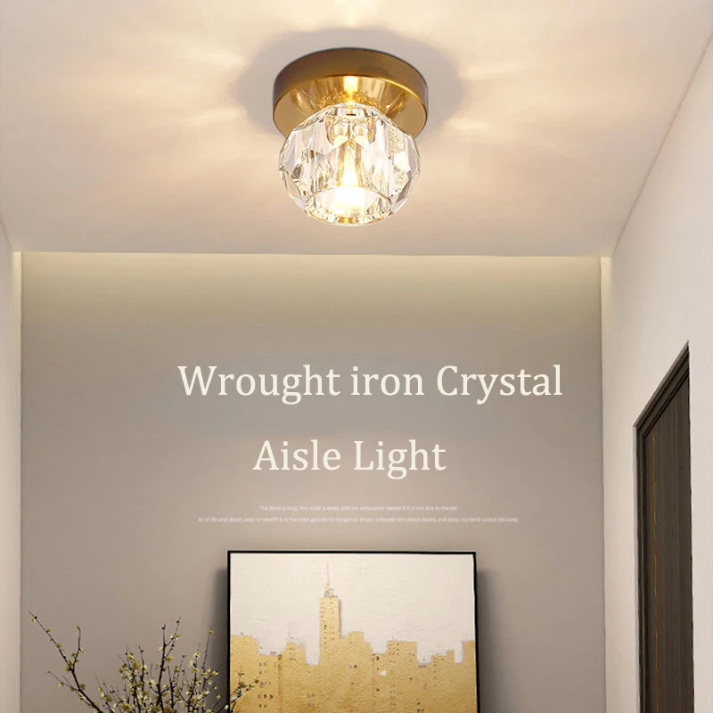 Современная кристальная люстра LED для коридора, украшение для гостиной, потолочные хрустальные люстры, сферический промышленный.