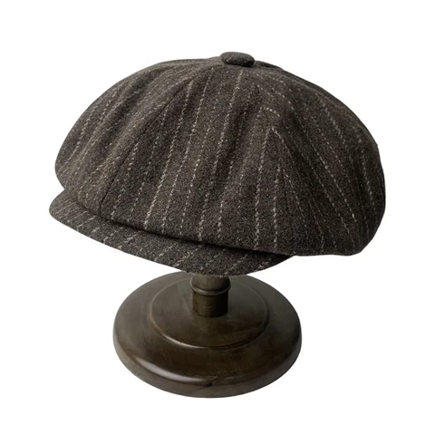 Кепки газетчика, винтажная восьмиугольная кепка, полосатая плоская кепка, Черные Серые Мужские и женские головные уборы, головные уборы, повседневные кепки газетчика BTM07