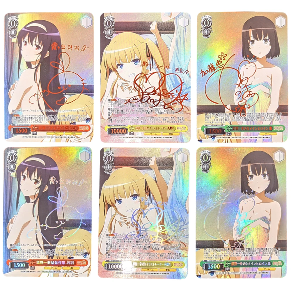 

Карты для подписи с символами аниме Kawaii, Megumi, Kato, Kasumigaoka, Utaha, 3 шт./набор