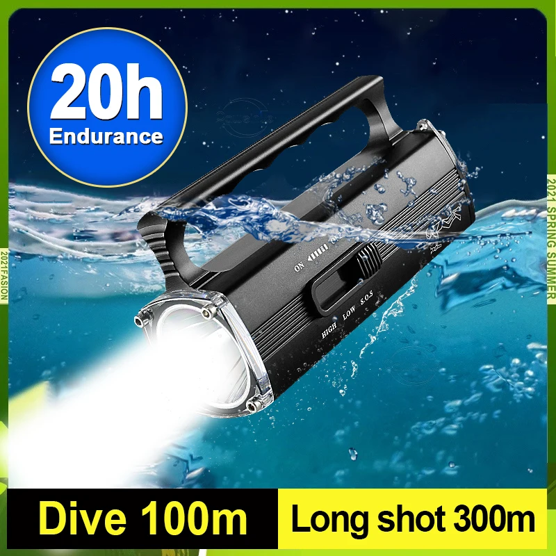 

Новые водонепроницаемые подводные фонарики для дайвинга со встроенной литиевой батареей 5400 мА