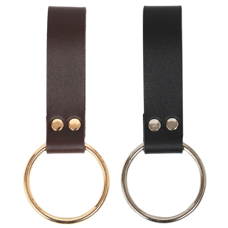 

Y1QE Metal Rings Leather Loop Mug Hoop Strap Women Men Performance Accessory