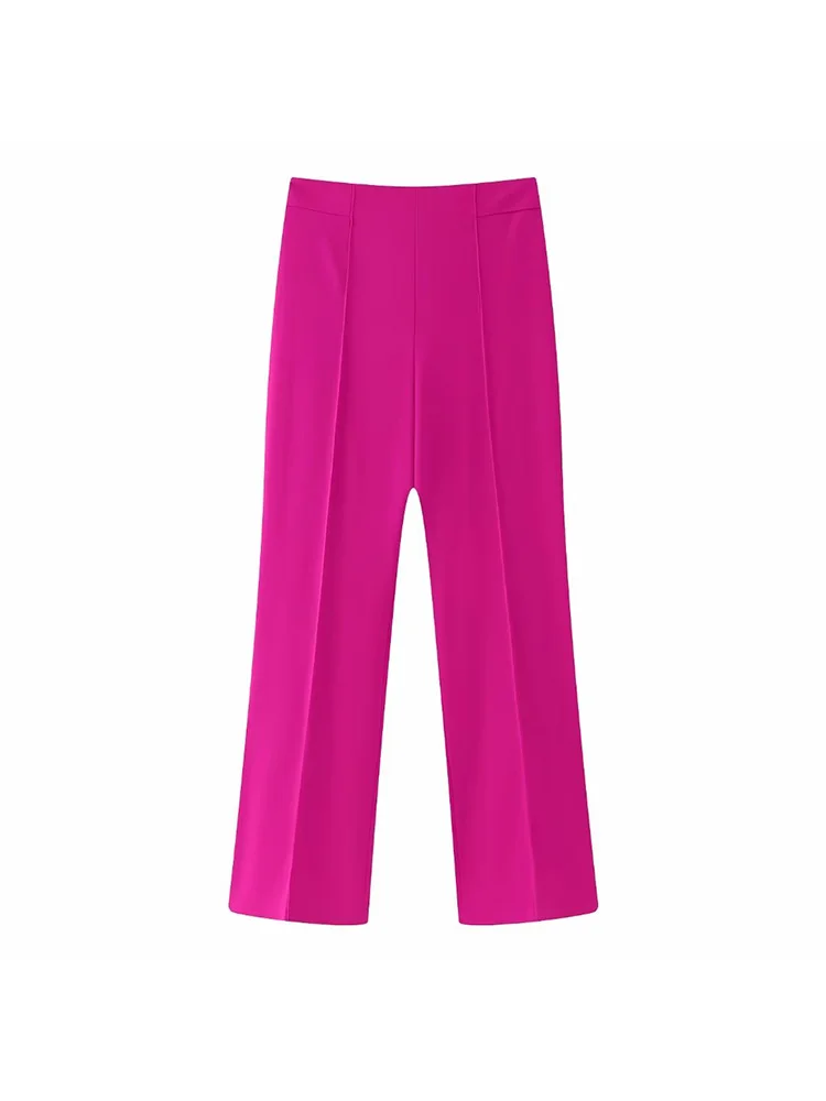 

PB & ZA2023 early spring new women's fashion solid colour slim and versatile draped trousers 2216483