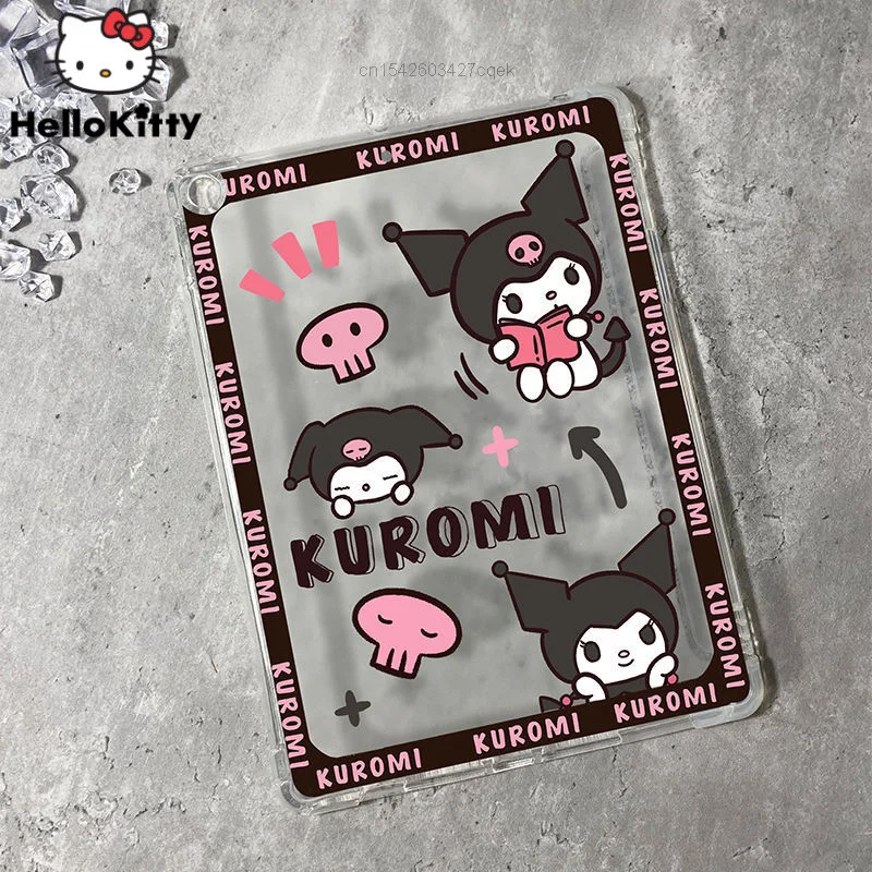 Sanrio Kuromi IPad Protective Cover Transparent Ipad 9 Back Case With Pen Slot 10.2 Rear Case Mini 6 Pro 11 Air 5 Soft Silicone