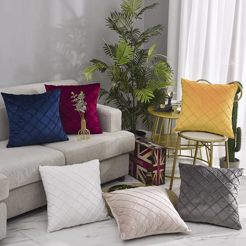 

Plaid Velvet Cushion Cover 45x45cm 30x50cm Decorative Pillow Cover for Sofa Living Room Decor Pillow Case Luxury Cushion Covers