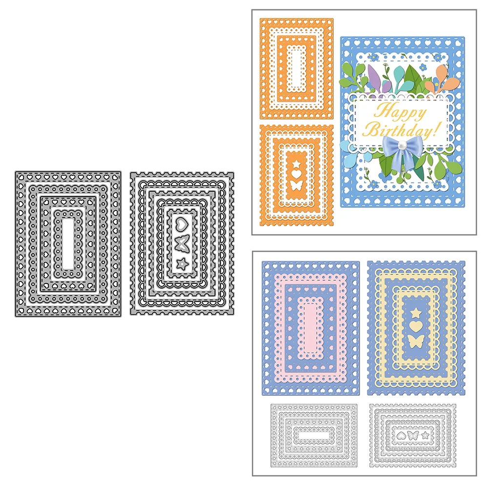 

Прямоугольная рамка, металлические Вырубные штампы для «сделай сам», альбом для скрапбукинга, бумажные открытки, украшения, ремесла, тиснен...