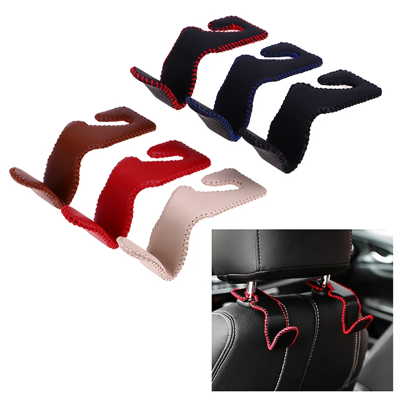 

Universal Multi-function Hand-sewn Car Back Seat Headrest Hooks For Storage Handbag Clothes Coats Automobile Interior Supplies