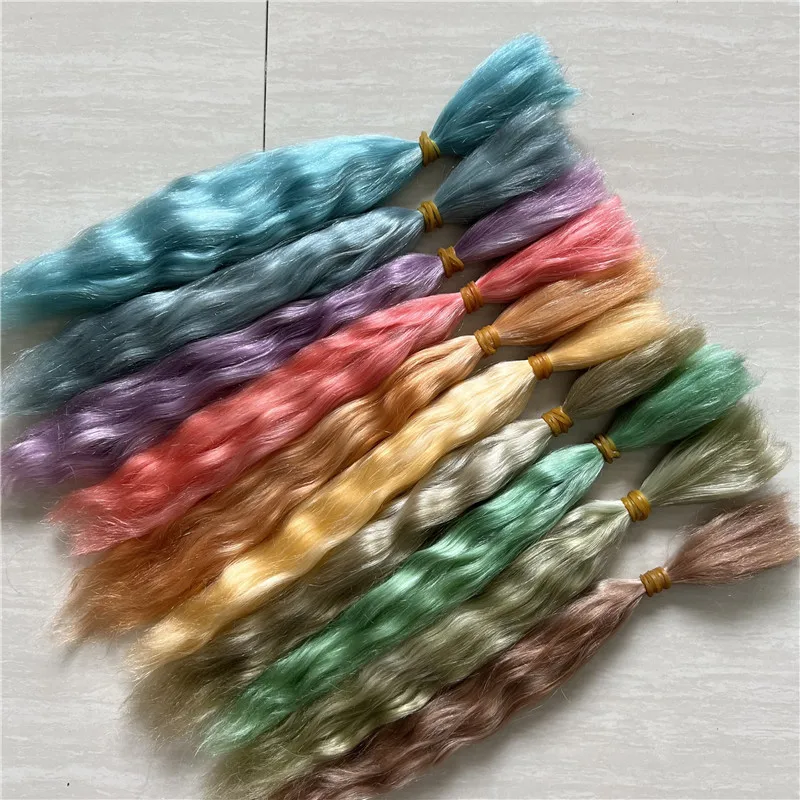 S Handrooted Reborns Doll Pure Mohair Fresh Pink Coffee Gold Brown Colors Bjd 1/8 Dolls Mohair Wigs Hair Accessory