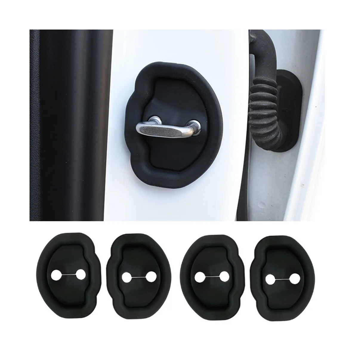 

4Pcs Upgraded Durable Silicone Car Door Lock Latches Cover for Tesla Model 3 Model Y Model X/S Car Door Lock Protector