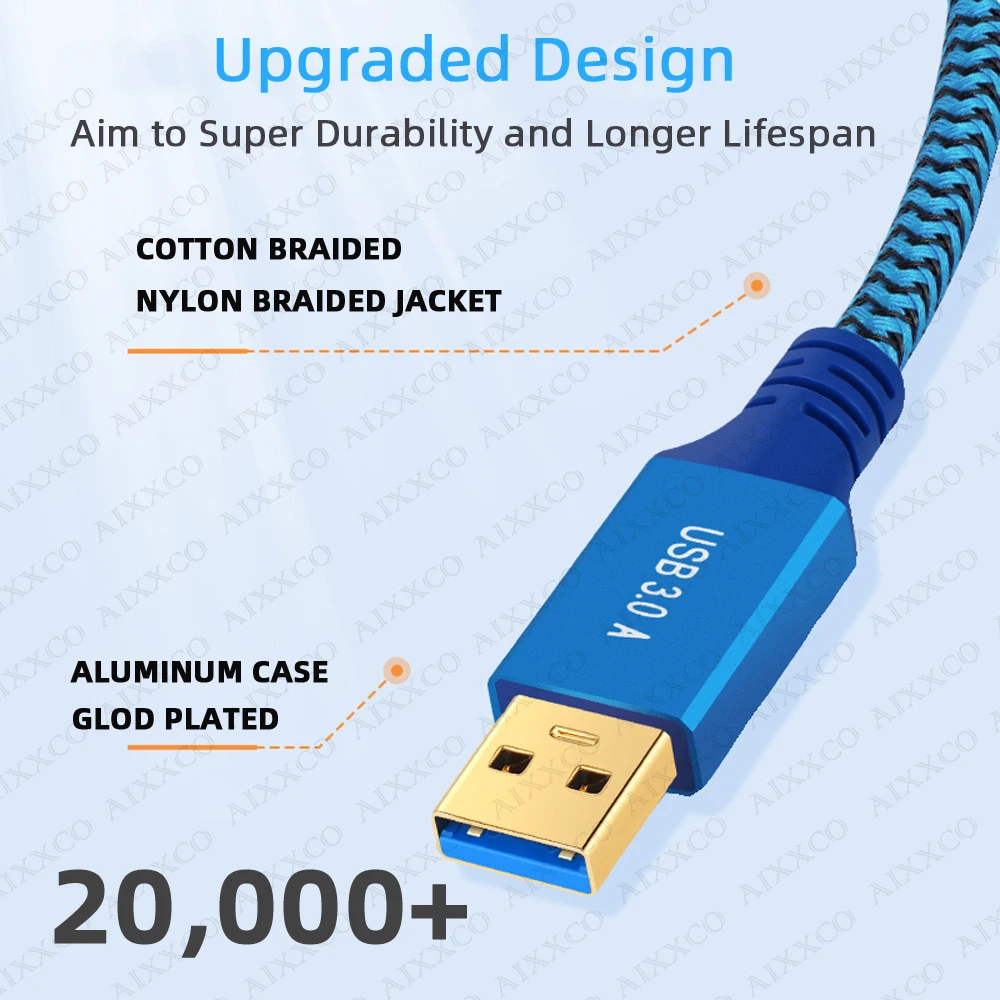 AIXXCO USB 3.0 — A штекер Кабель 2.0 совместимый с корпусами жесткого диска DVD-плеером