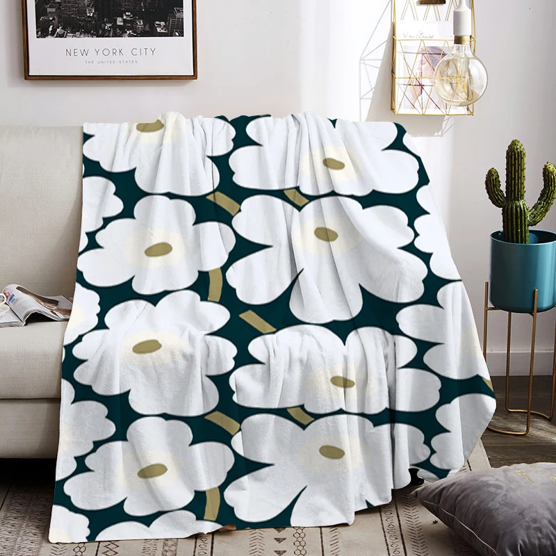 

Декоративное одеяло Marimekko для дивана, милый зимний плед в скандинавском стиле, бохо, домашний декор, украшение для спальни, покрывало на кровать