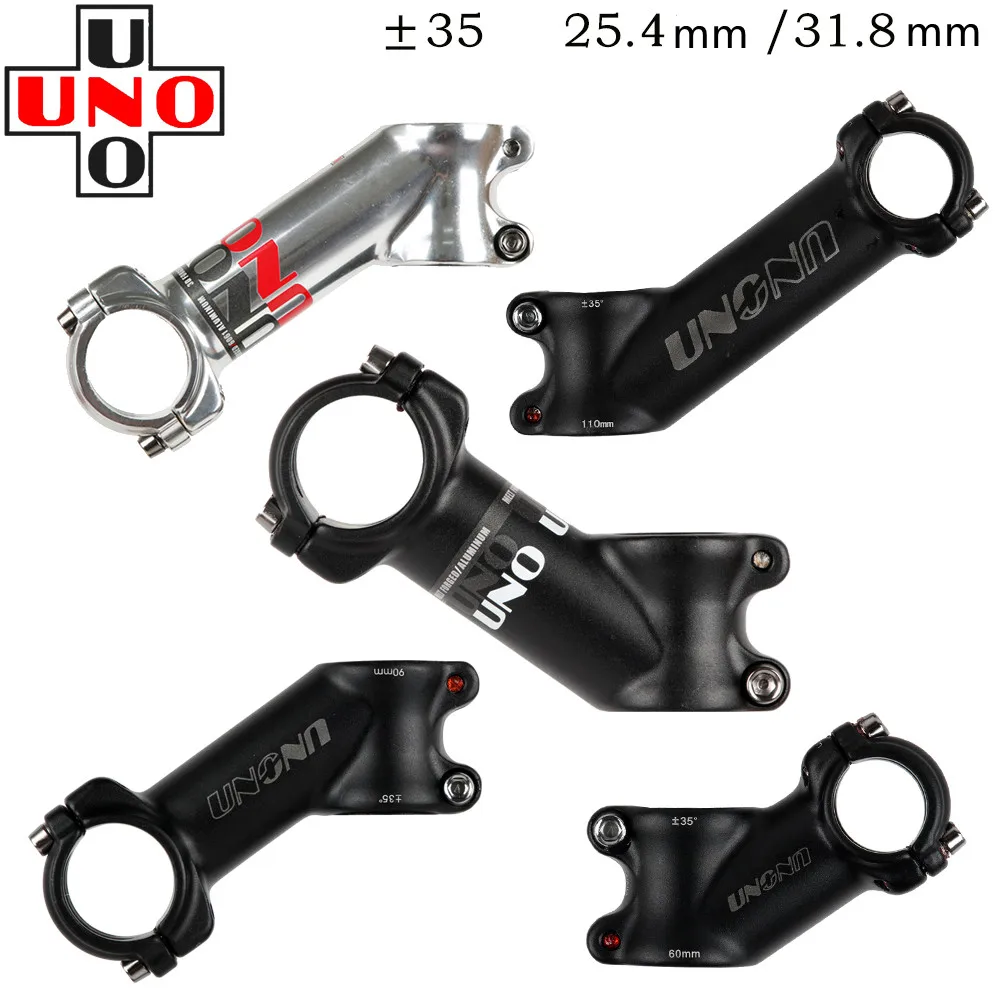 Купи UNO Aluminum Alloy Bike 35 Degrees Stem Riser Mountain Road Bike Stems positive And Negative Angle of The Stem 25.4/31.8MM за 912 рублей в магазине AliExpress