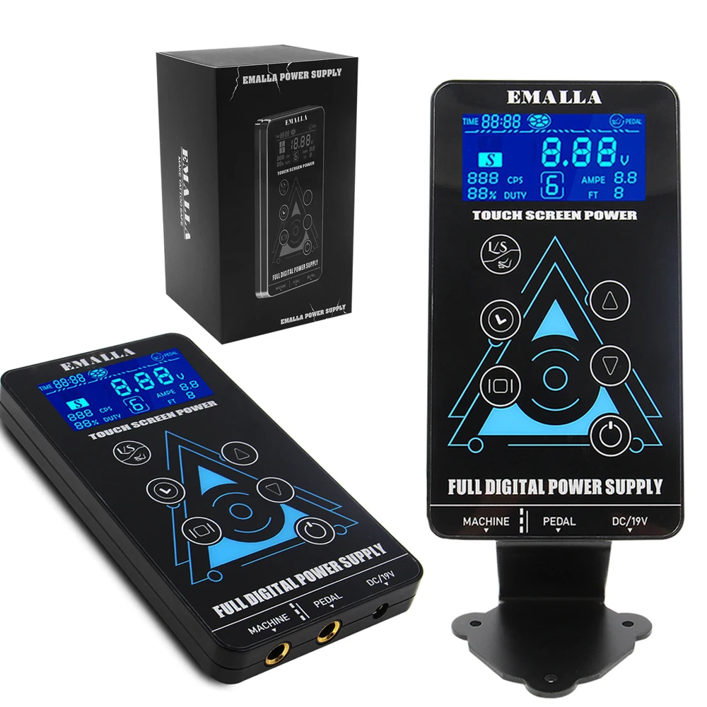 EMALLA Tattoo Power Supply for Tattoo Machines Touch Screen Source Digital LCD Makeup Dual Tattoo Power Supplies