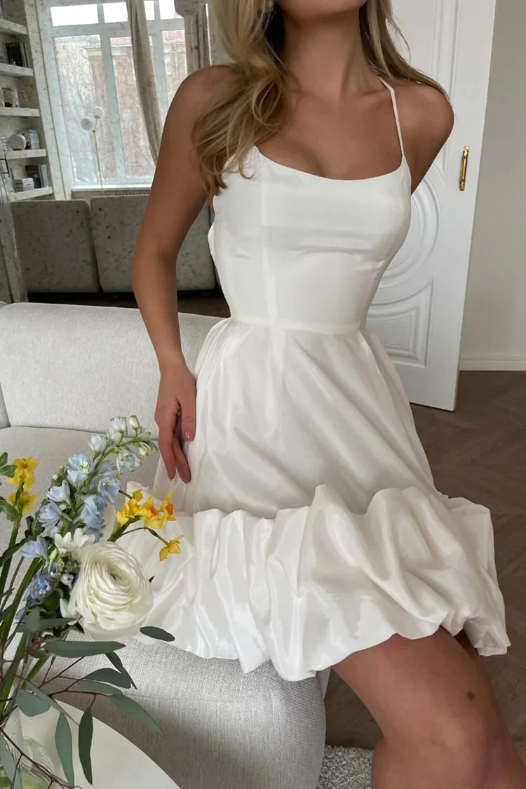 

Женское летнее однотонное платье без рукавов с воротником «одно слово»