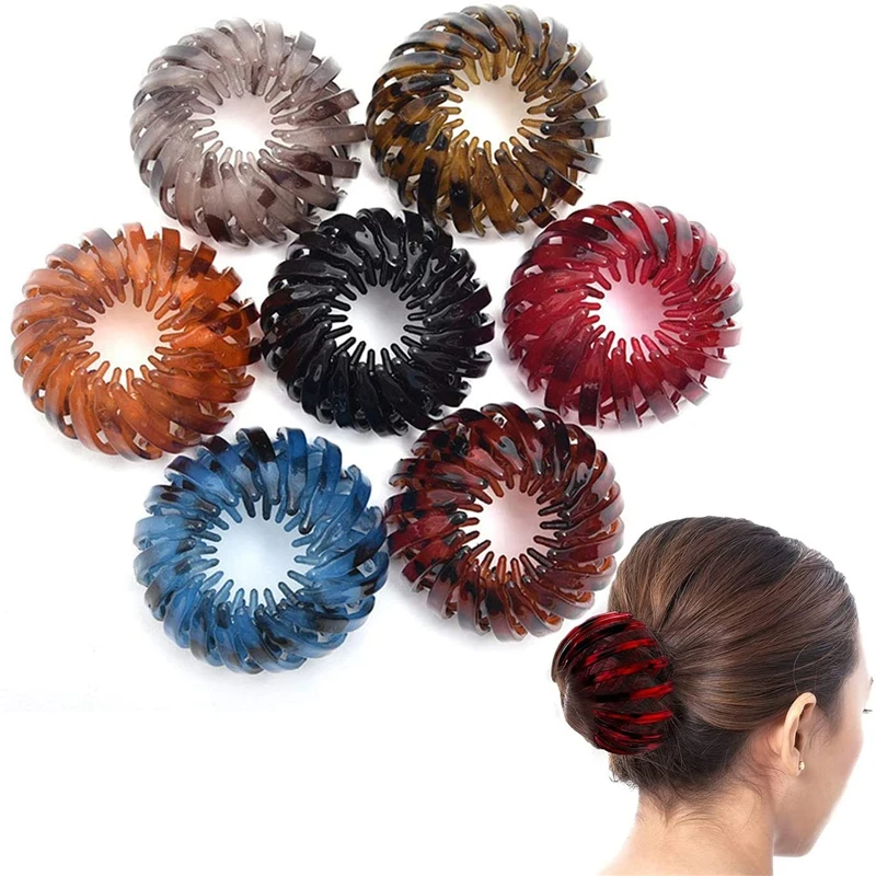 

7 Pcs Birds Nest Plate Hairpin Rhinestone Buckle Hairpins Bun Hairpin for Women Ponytail Holder Hair Claw Clips Headwear