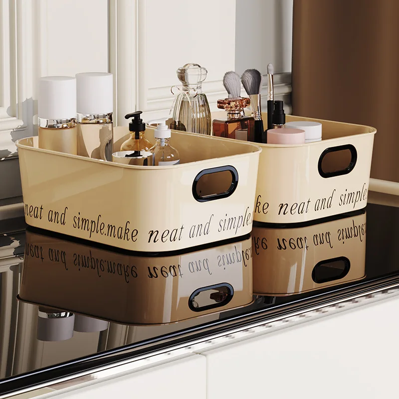 

Коробка для хранения мелочей для общежития, Настольная коробка для хранения косметики, пластиковая корзина для мелочей для кухни, спальни
