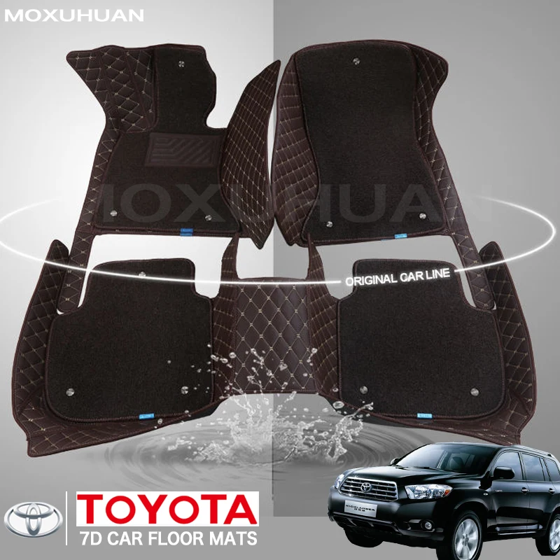 7D Роскошные автомобильные кожаные коврики на заказ для Toyota все модели C-hr Rav4 Corolla