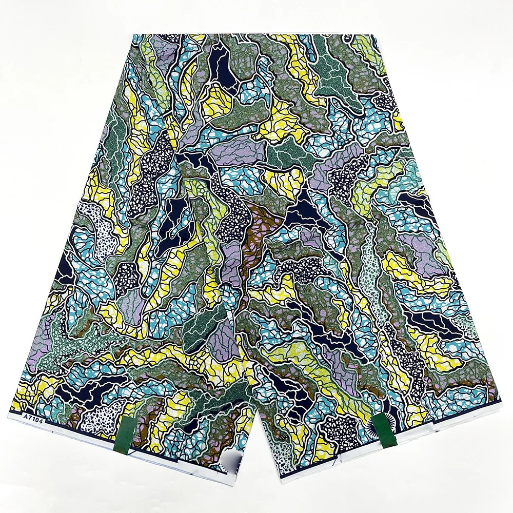 

Новая африканская модная Высококачественная Золотая восковая ткань, нигерийская Золотая анкарская хлопковая обертка, принты восковых платьев, материалы 6 ярдов