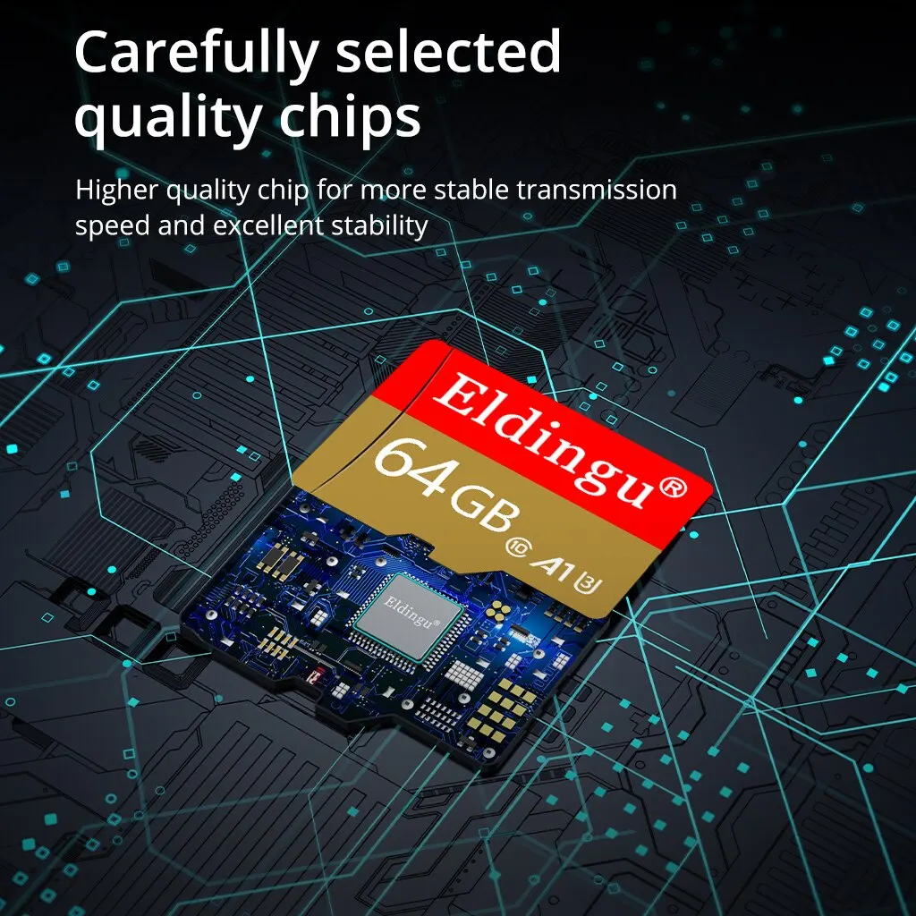 Оригинальная TF-карта Eldingu 64 ГБ Class10 A1 Для Наблюдения MP3 MP4 Mobile Memory Card 32 U1 128 U3