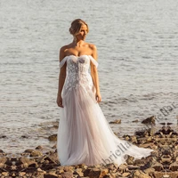 luxury backless wedding dress princess buttons exquisite appliques strapless sleeveless mopping gown vestido de novia 2022 women