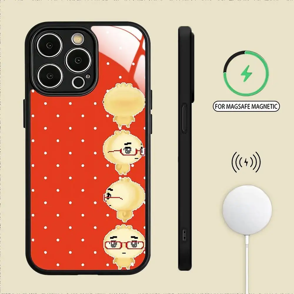 Фото Милый чехол для телефона A-Angyeongmandu K Dumpling для iPhone 17, 16, 15, 14, 13, 12, 11 Plus, Pro Max, магнитный, для беспроводной зарядки Magsafe №4