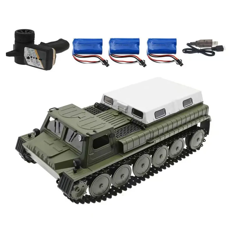 

E1 Military Rc Cars Off Road Tracked Carrier Remote Control Truck 130 Motor With LED Headlight 1/16 Carrier Vehicle Boys Gifts