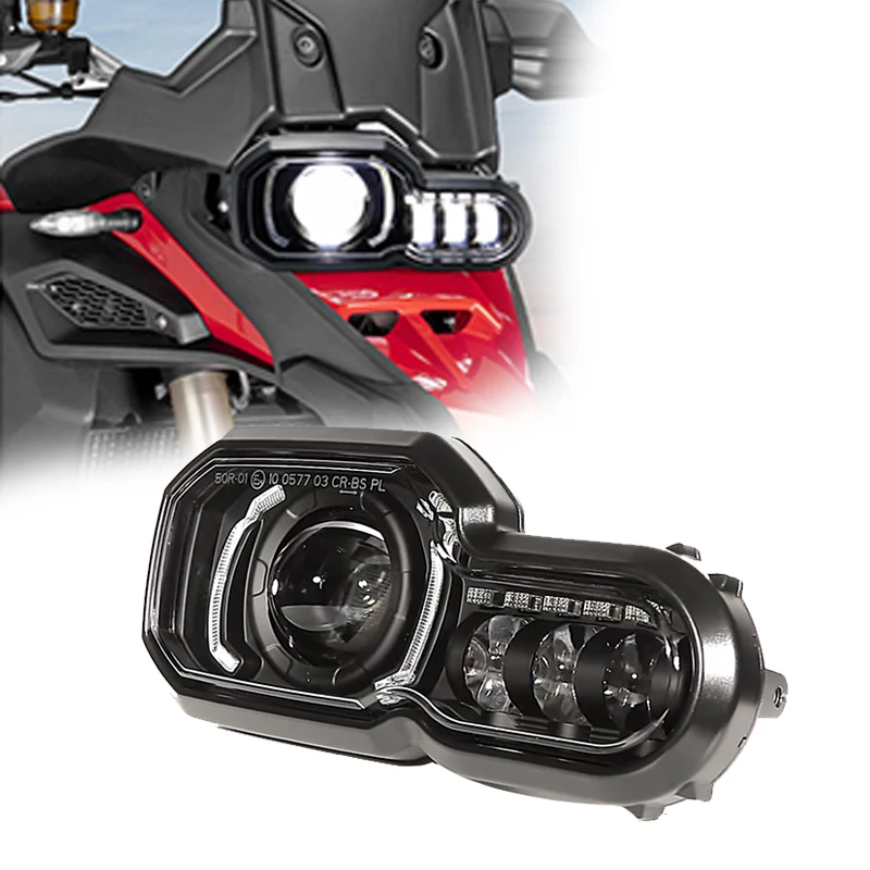 

High/Low beam LED Headlight with Angel Eye DRL Assembly Kit and Replacement Headlight For BMW F650GS/F700GS/F800GS F800ADV F800R