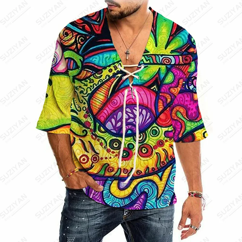 

Breathable Wild Freelancer Fashion V Neck Fit Top Gentlemanlike String Men Clothes Men'S Clothe Stitch Hot Selling Kapital