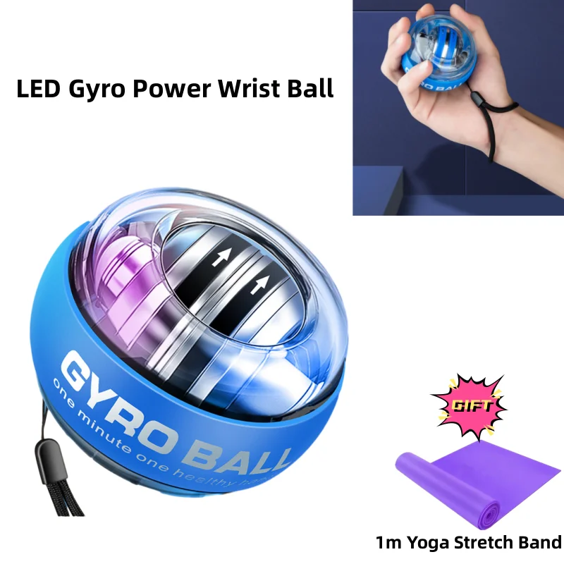 

LED Wrist Trainer Ball Auto-Start Powerball Wrist Strengthener Gyroscope Forearm Fitness Exerciser Power Gyro Ball Hand Trainer