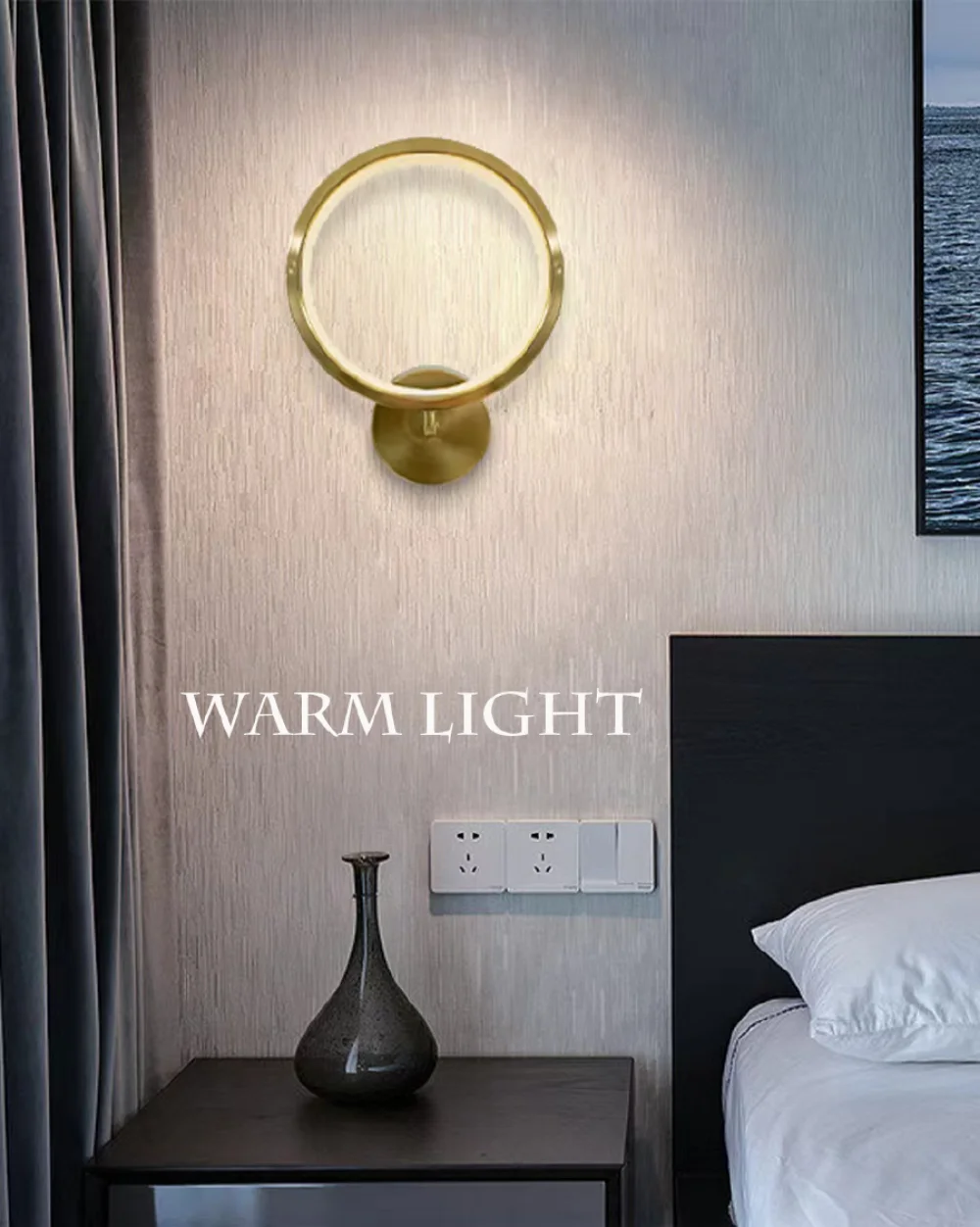 

Creative wall lamp Bedside modern simple corridor decoration Background wall lamp Hotel room villa LED lamp