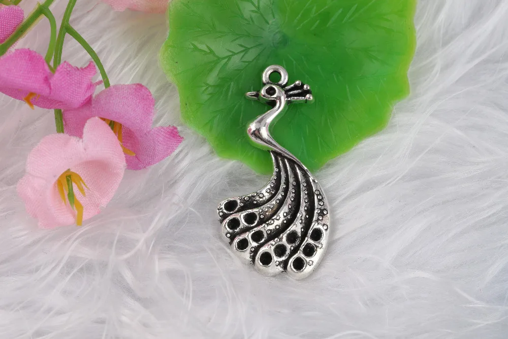 Винтажные Подвески в виде павлина размером 39x20 мм для изготовления украшений