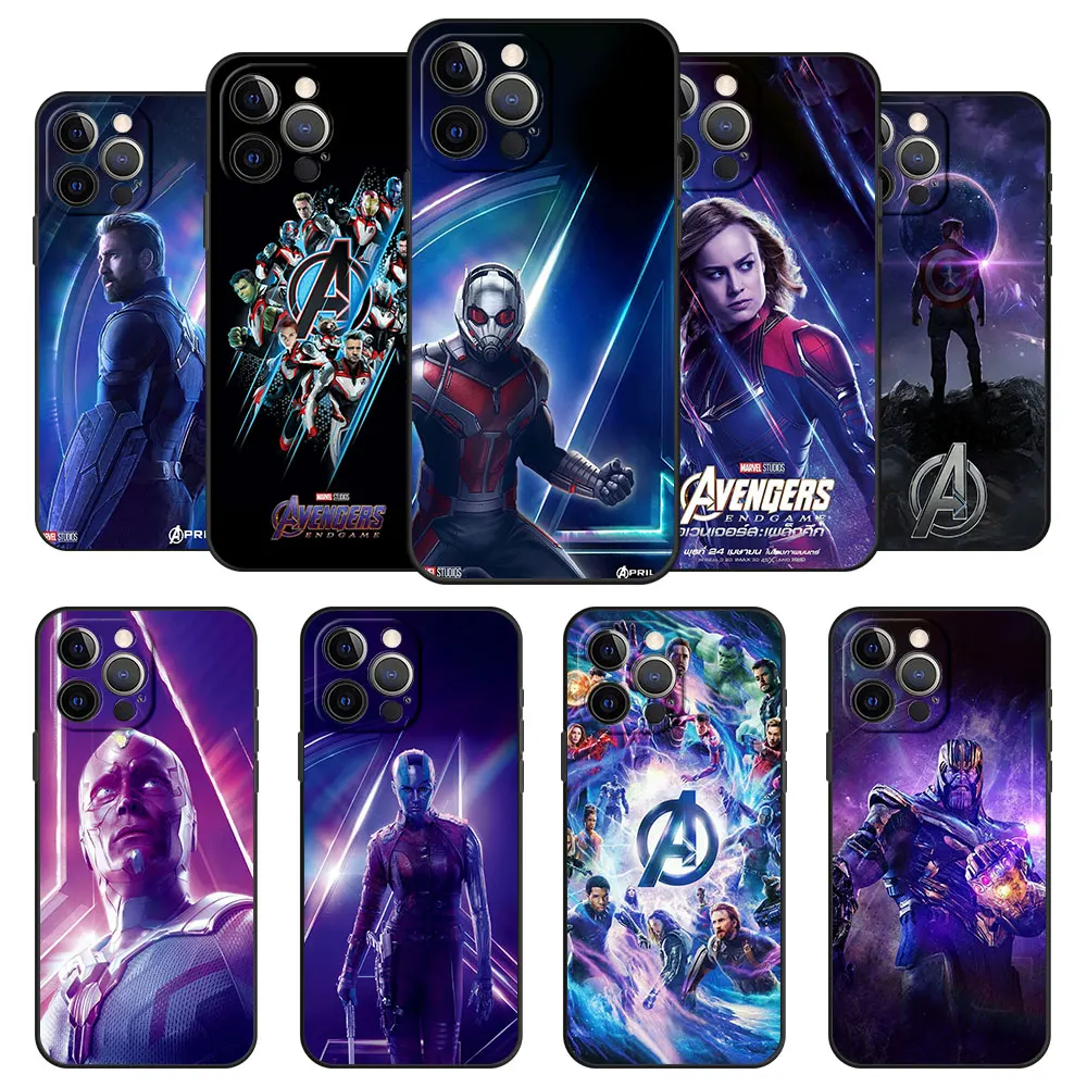 

Case Coque for iPhone SE XS 7 8 Plus 11 12 13 Pro Max XR 7p 6S 2022 6splus 5S 5 X Cell Full Style Silicone Marvel Avengers