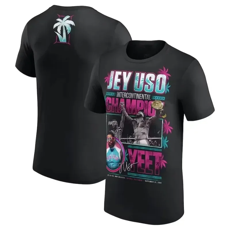 Фото Новая мужская футболка Jey Uso Yeet — летняя модная и повседневная дышащая мужская футболка с круглым вырезом и графическим принтом №1