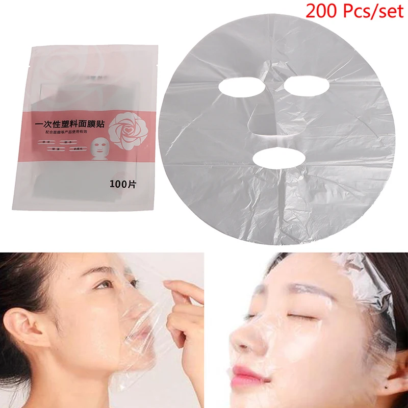 

Plastic Film Skin Care Full Face Cleaner Mask Paper Natural Disposable 200pcs Paper Masks Facial Beauty Healthy Tool