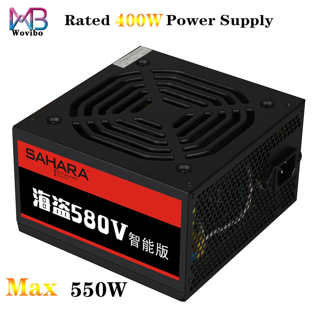 

PC PSU Power Supply Max 550W Rated 400W For ATX Computer Case Gaming 120mm Fan Ventilador 20 24PIN 12V Desktop EU Plug