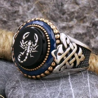 new 2022 celtic black enamel silver scorpion mens open ring premium sense vintage distressed ring jewelry