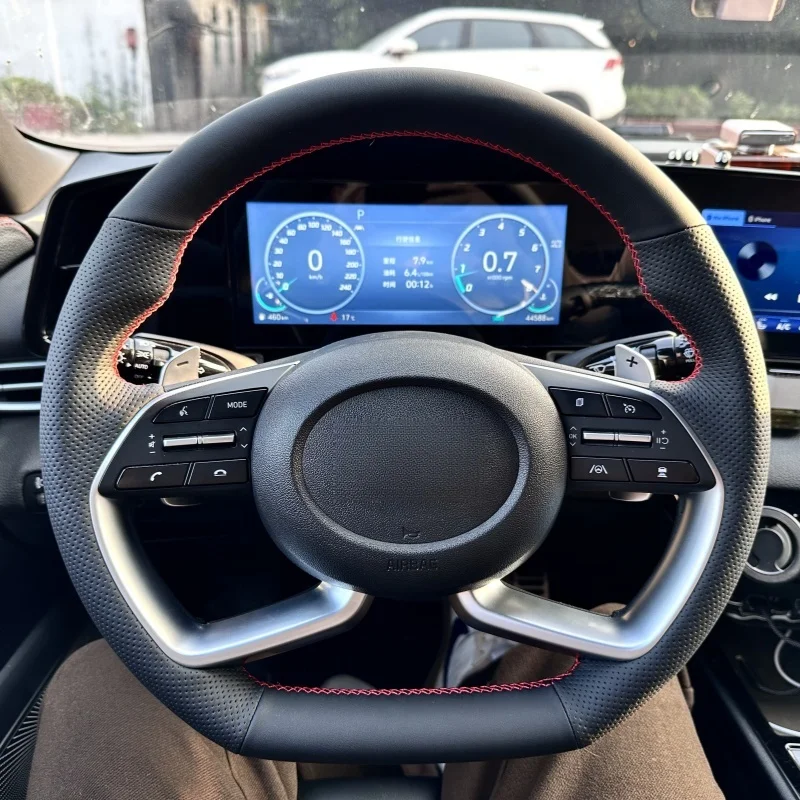 

Чехол на руль автомобиля на заказ, дышащая натуральная кожа для Hyundai Sonata Dn8 10th 2020, оплетка на руль, автомобильный аксессуар