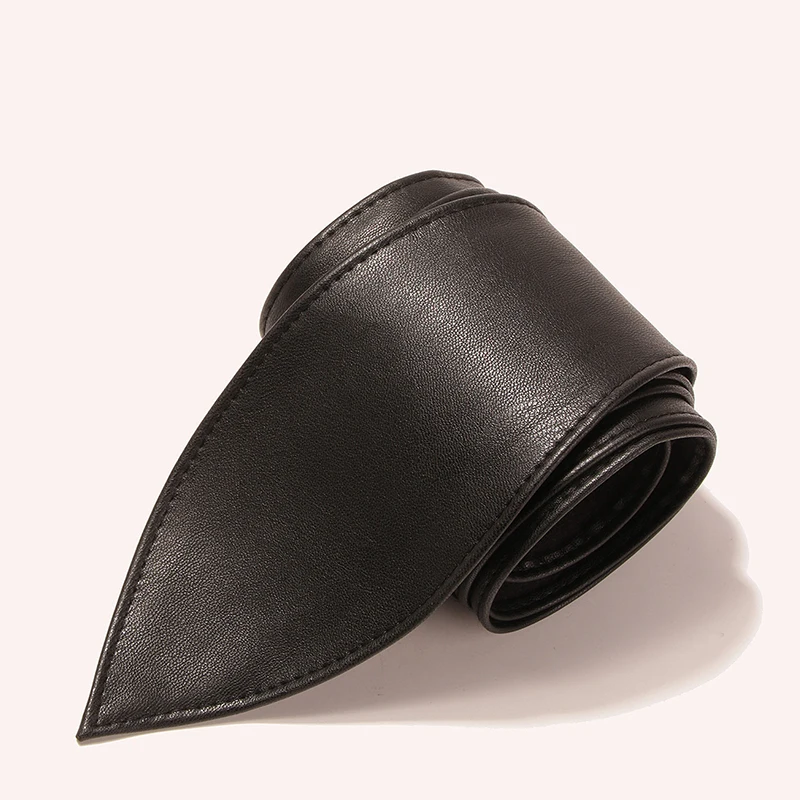 

Temperamental Leather Wide Belt Girdle For Women 2022 New Elegant Bow Imitation Girdle Belt Soft PU Clothing Accessories