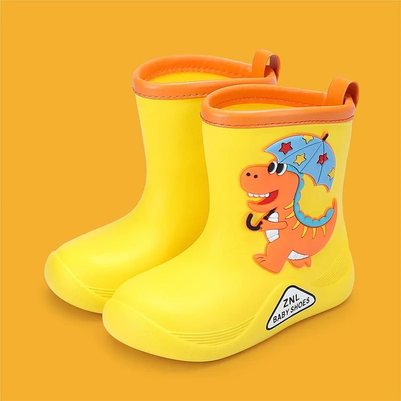 Cute Cartoon Dinosaur Children Rain Shoes for Boys Girls Waterproof EVA Rubber Non Slip Toddler Kids Waterproof Rain Boots